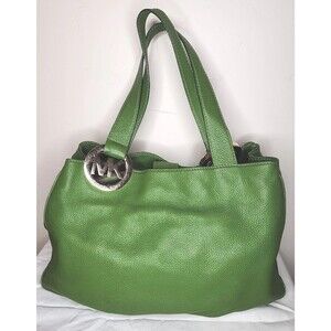 Michael Kors Fulton East West Genuine Pebbled Leather Handbag - Bright Green